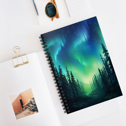 Unique Aurora Borealis Spiral Notebook Ruled Line - Personnalisé Northern Light View - Accessoires stationnaires - Perfect Aurora Lovers Gift 27