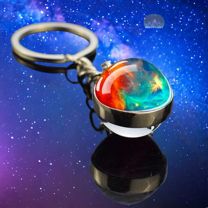 Solar System Galaxy Nebula Star Keyring - Universe Cosmos Jewelry - Double Side Glass Ball Key Chain - Perfect Astronomy Lovers Gift 3