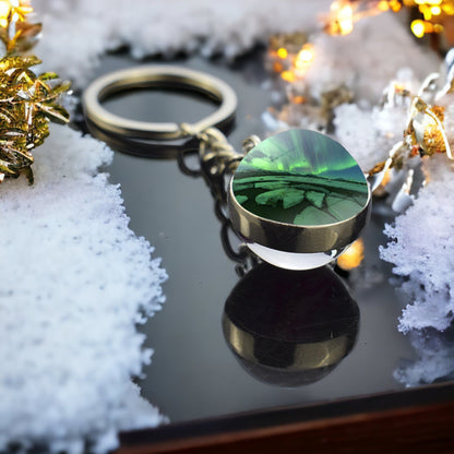 Unique Aurora Borealis Keyring - Northern Light Jewelry - Double Side Glass Ball Key Chain - Perfect Aurora Lovers Gift 20