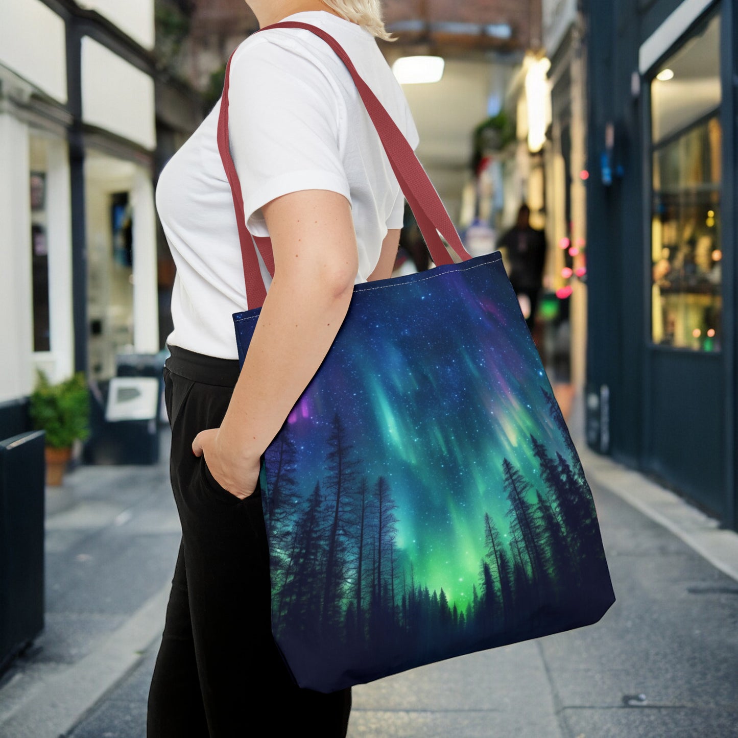 Aurora Borealis Tote Bag (AOP) - Northern Lights Bag