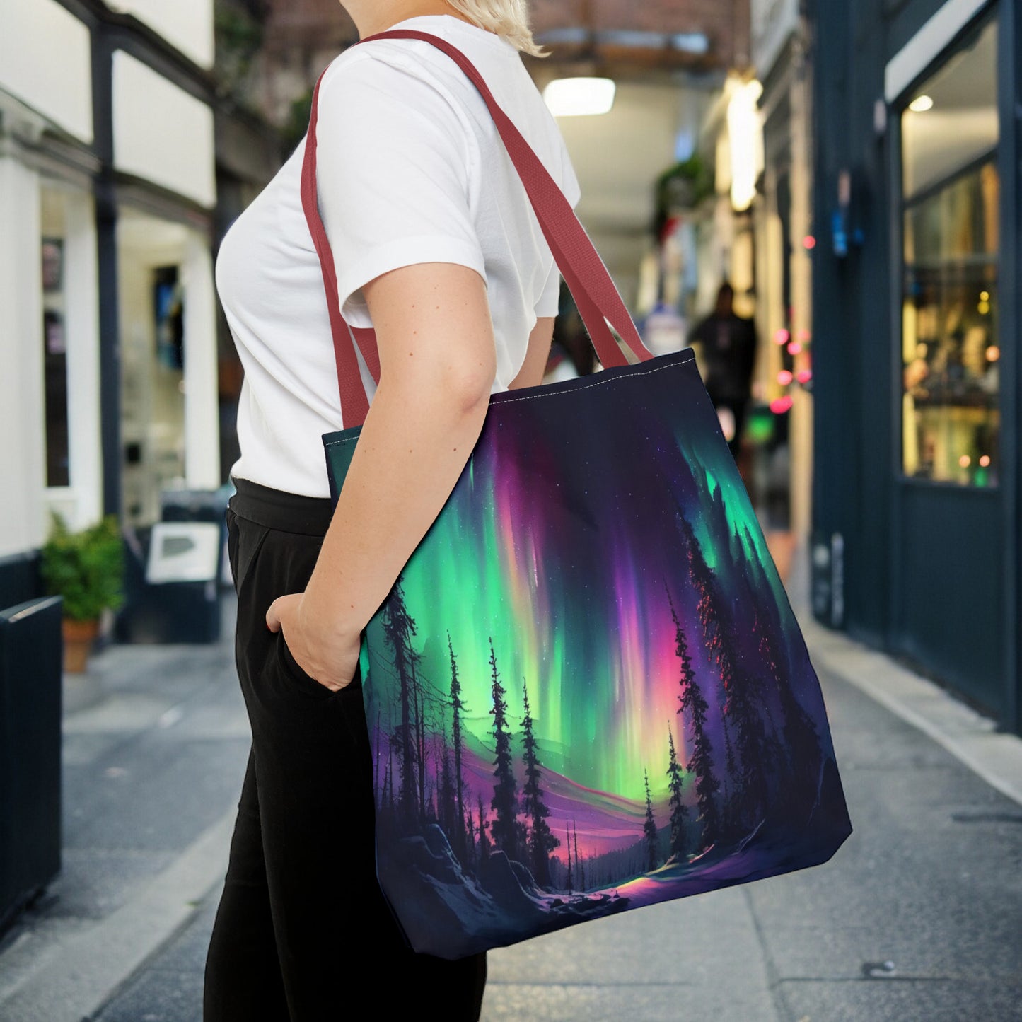 Aurora Borealis Tote Bag (AOP) - Northern Lights Bag