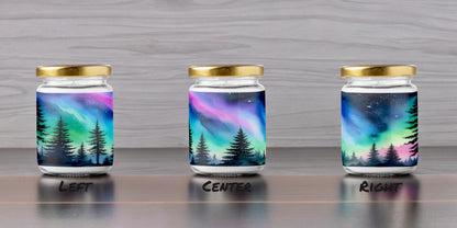 Aurora Borealis Scented Candle | 8oz Candle Jar | Lotus & Green Tea & Lavender Scents | Northern Light Souvenir | Night Sky Charm | Amazing Soft Scents | Perfect Aurora Lovers Gift