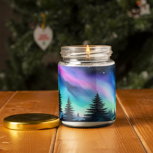 Aurora Borealis Scented Candle | 8oz Candle Jar | Lotus & Green Tea & Lavender Scents | Northern Light Souvenir | Night Sky Charm | Amazing Soft Scents | Perfect Aurora Lovers Gift