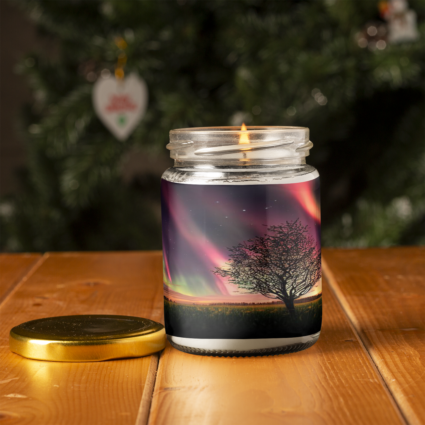 Aurora Borealis Scented Candle | 8oz Candle Jar | Lotus & Green Tea & Lavender Scents | Northern Light Souvenir | Night Sky Charm | Amazing Soft Scents | Perfect Aurora Lovers Gift