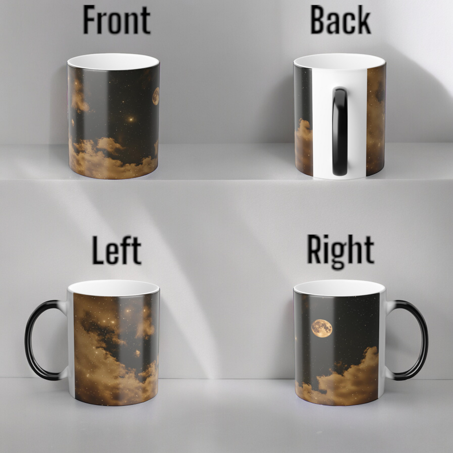 Color Morphing Moon Mug, Celestial Coffee Cup, Cosmic Tea Cup, Astronomy Mug, Magic Coffee Cup, Night Sky Lover Gift, Birthday & Holiday Present