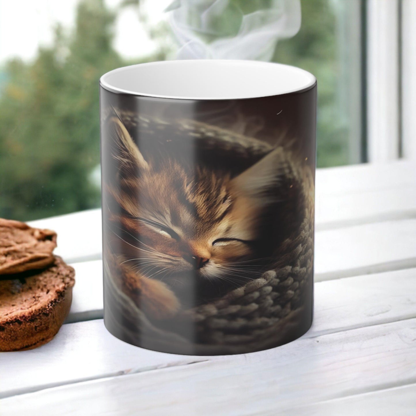 Enchanting Cat Kitten Heat Sensitive Mug - Lovely Pet Magic Morphing Mug 11oz - Coffee Tea Cup - Perfect Gift for Pet Lovers 12