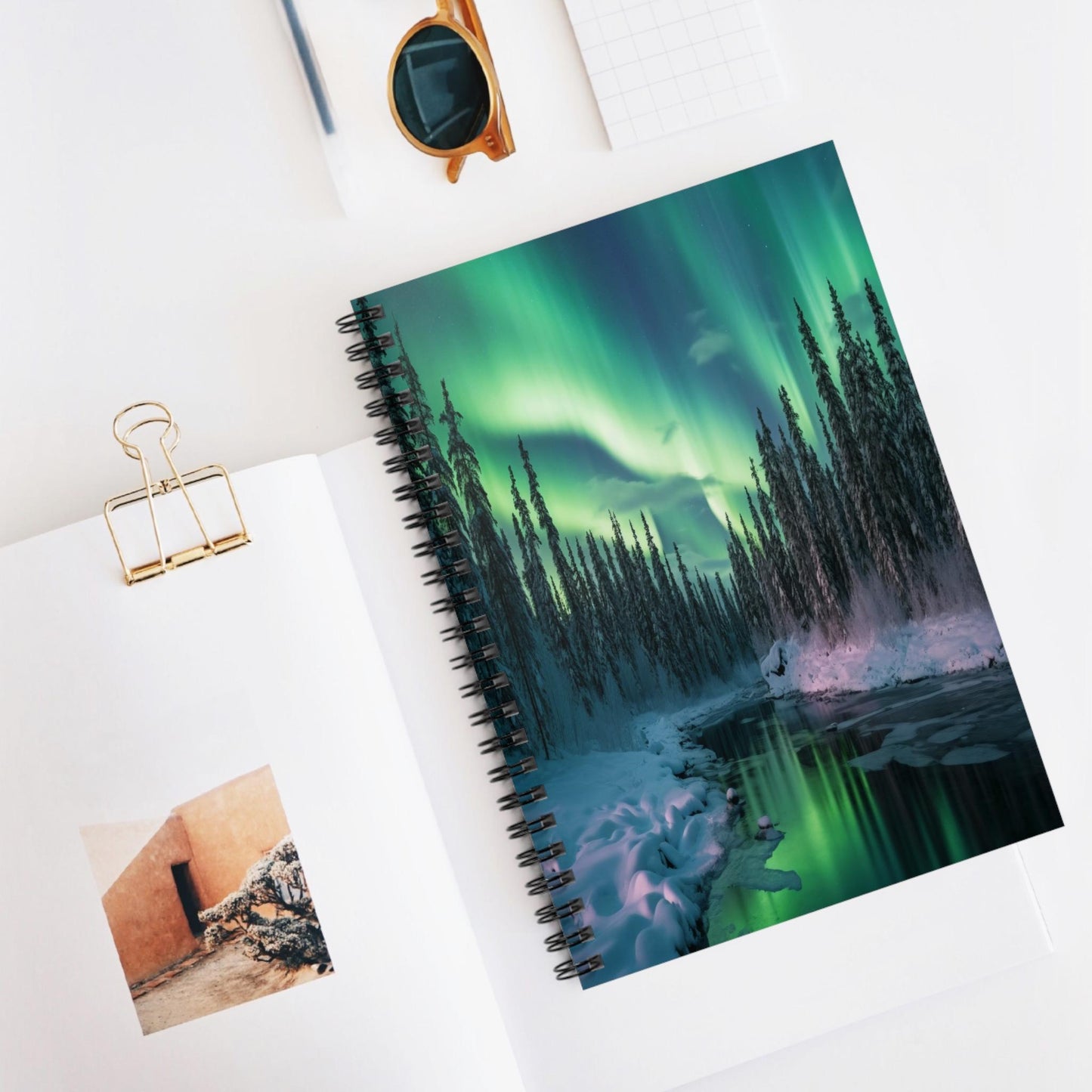 Unique Aurora Borealis Spiral Notebook Ruled Line - Personalized Northern Light View - Stationary Accessories - Perfect Aurora Lovers Gift 43