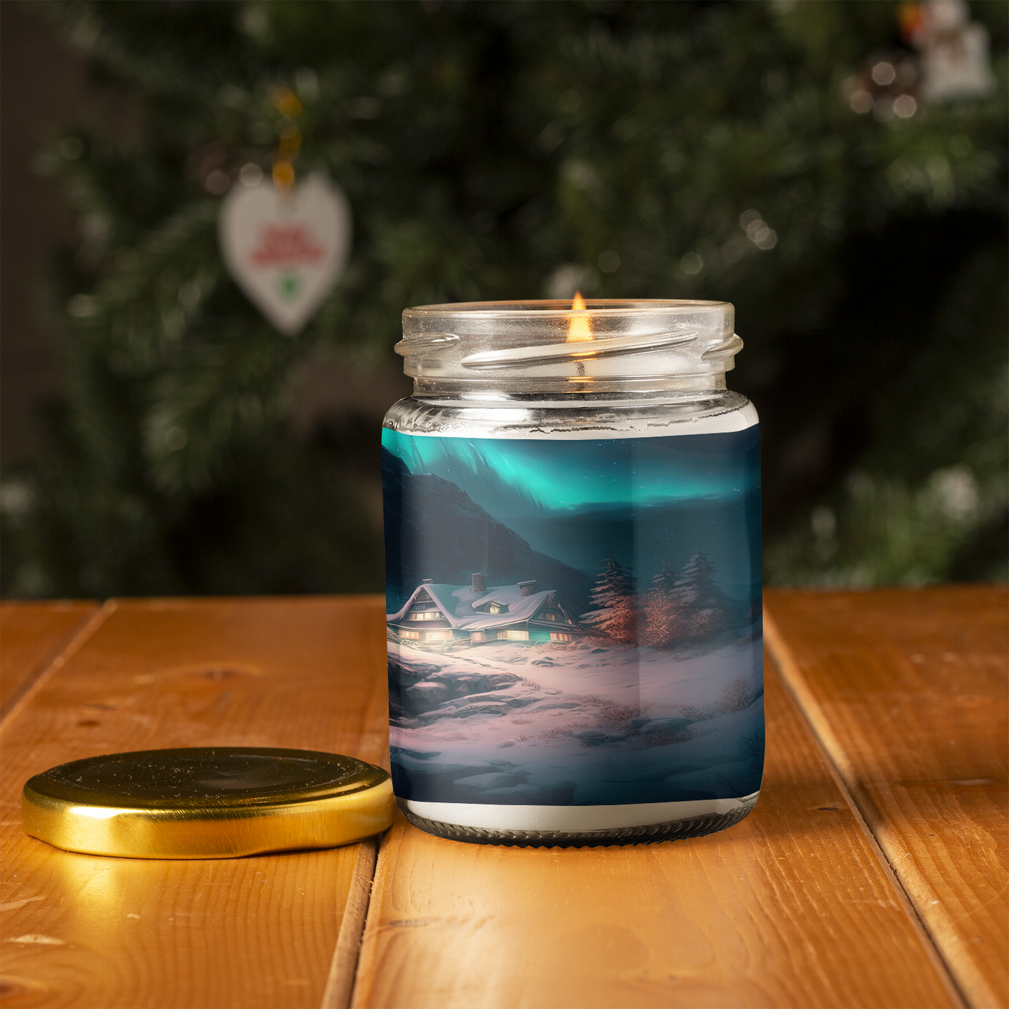 Aurora Borealis Scented Candle | 8oz Candle Jar | Lotus & Green Tea & Lavender Scents | Northern Light Souvenir | Night Sky Charm | Amazing Soft Scents | Perfect Aurora Lovers Gift