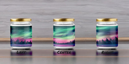 Aurora Borealis Scented Candle | 8oz Candle Jar | Lotus & Green Tea & Lavender Scents | Northern Light Souvenir | Night Sky Charm | Amazing Soft Scents | Perfect Aurora Lovers Gift