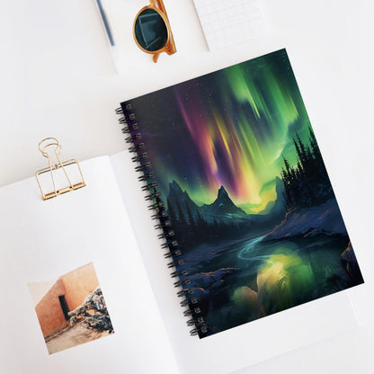 Unique Aurora Borealis Spiral Notebook Ruled Line - Personalized Northern Light View - Stationary Accessories - Perfect Aurora Lovers Gift 40