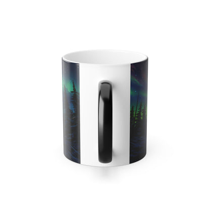 Enchanting Aurora Borealis Heat Sensitive Mug - Northern Lights Magic Color Morphing Mug 11oz - Heat Reactive Night Sky Coffee Cup - Perfect Gift for Nature Lovers 15