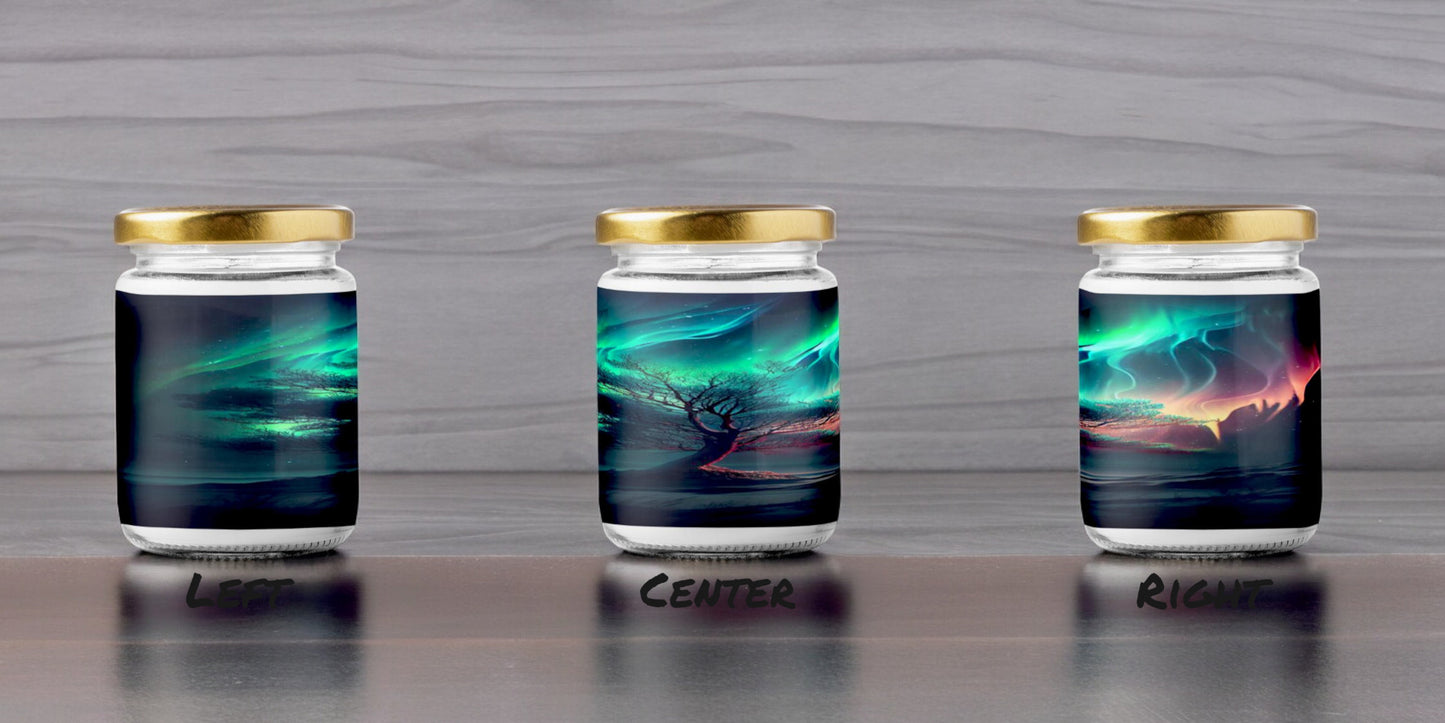 Aurora Borealis Scented Candle | 8oz Candle Jar | Lotus & Green Tea & Lavender Scents | Northern Light Souvenir | Night Sky Charm | Amazing Soft Scents | Perfect Aurora Lovers Gift