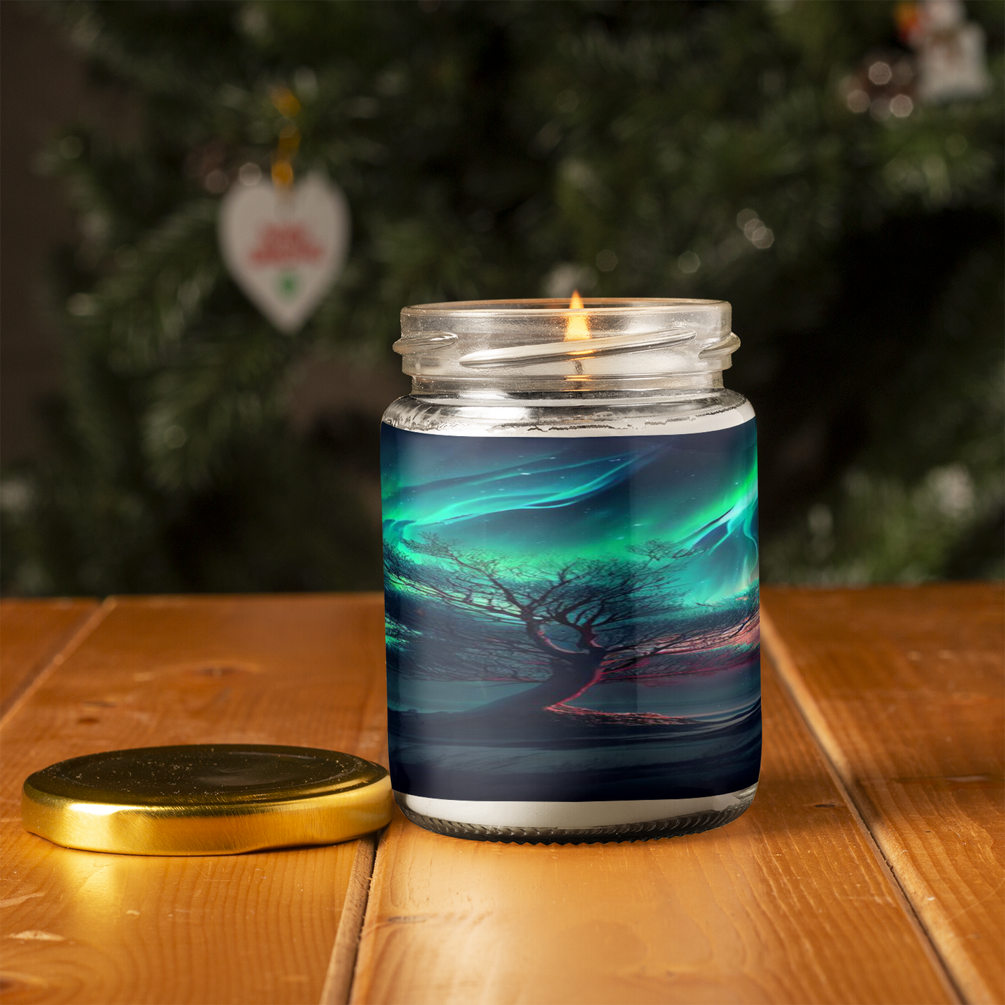 Aurora Borealis Scented Candle | 8oz Candle Jar | Lotus & Green Tea & Lavender Scents | Northern Light Souvenir | Night Sky Charm | Amazing Soft Scents | Perfect Aurora Lovers Gift