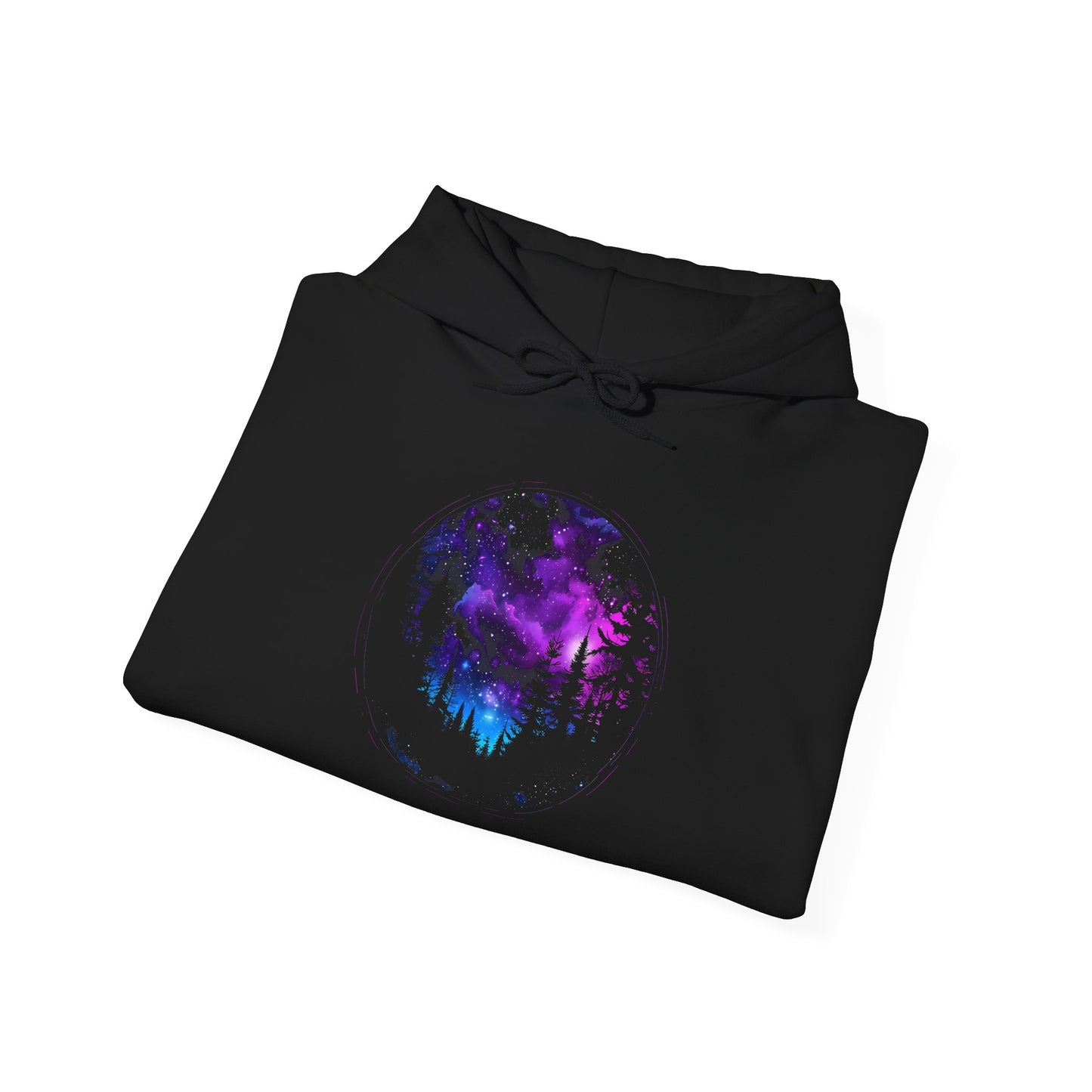 Aurora Borealis Unisex Heavy Blend™ Hooded Sweatshirt - Northern Lights Arctic Magical Night Starry Sky Forest Tree Nature Adventure - Autumn Fall T-shirt - Aurora Gift