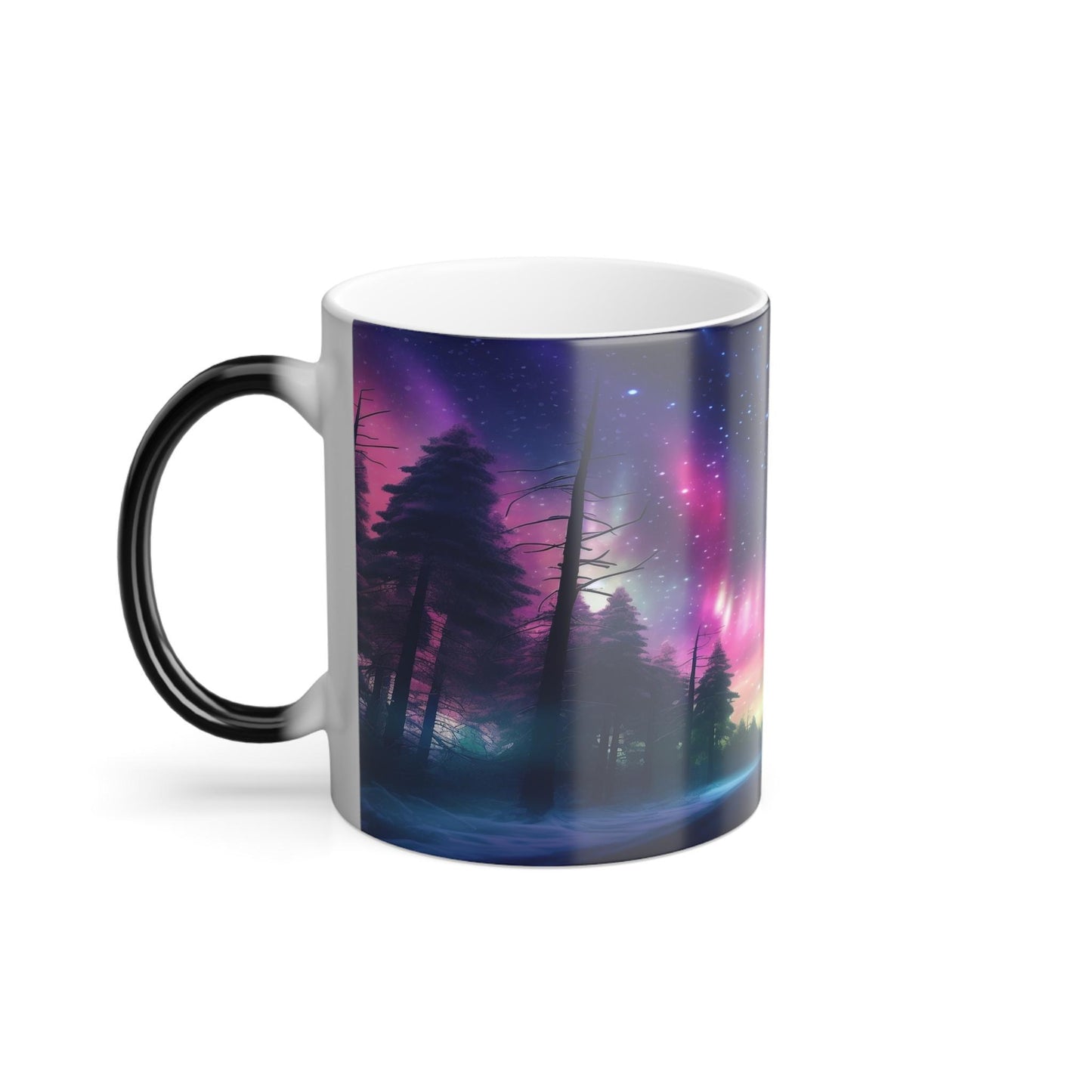 Enchanting Aurora Borealis Heat Sensitive Mug - Northern Lights Magic Color Morphing Mug 11oz - Heat Reactive Night Sky Coffee Cup - Perfect Gift for Nature Lovers 13