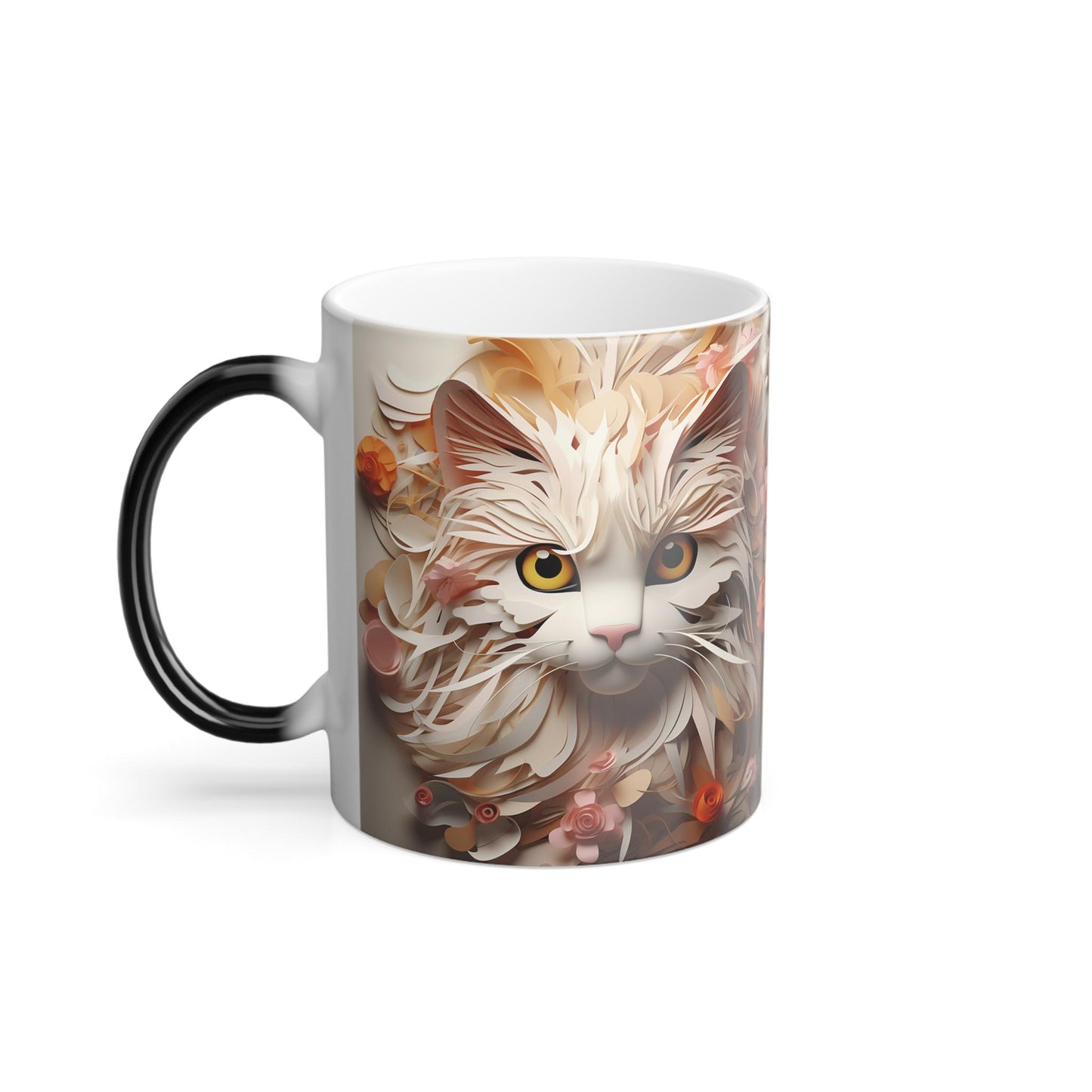 Tasse sensible à la chaleur pour chaton enchanteur - Belle tasse de morphing magique pour animaux de compagnie 11 oz - Tasse à thé au café - Cadeau parfait pour les amoureux des animaux de compagnie 10 