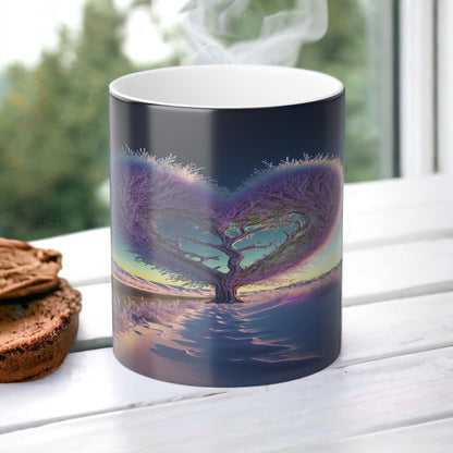 Enchanting Flower Magic Morphing Mug 11oz - Lovely Heat Sensitive Coffee Tea Cup with Flower, Rose, Tree, Heart Designs - Special Gifts for Flower Lovers 12