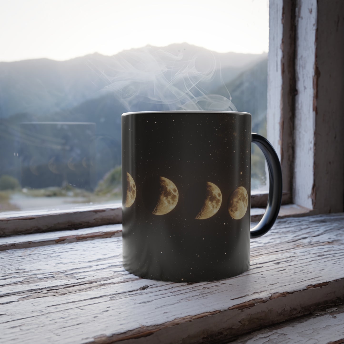 Lunar Phases Color Morphing Mug | Cozy Nighttime Vibe, Gift for Astronomers, Home Decor, Unique Coffee Tea Cup, Ideal for Birthdays