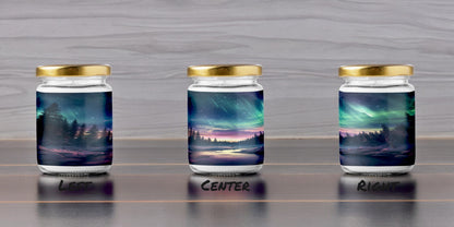 Aurora Borealis Scented Candle | 8oz Candle Jar | Lotus & Green Tea & Lavender Scents | Northern Light Souvenir | Night Sky Charm | Amazing Soft Scents | Perfect Aurora Lovers Gift