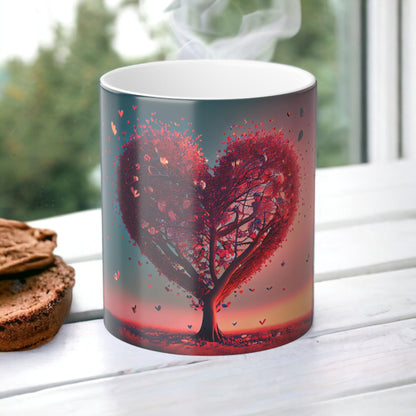 Enchanting Flower Magic Morphing Mug 11oz - Lovely Heat Sensitive Coffee Tea Cup with Flower, Rose, Tree, Heart Designs - Special Gifts for Flower Lovers 4