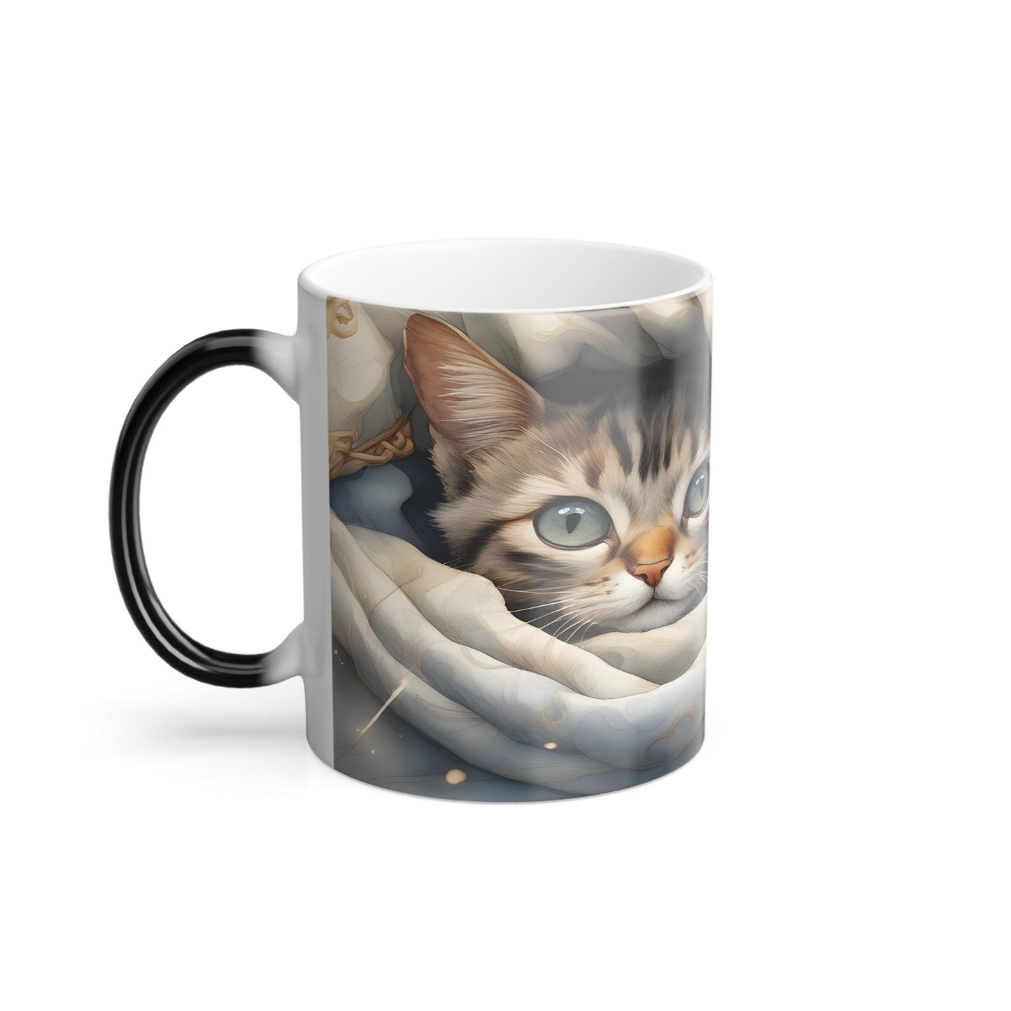 Enchanting Cat Kitten Heat Sensitive Mug - Lovely Pet Magic Morphing Mug 11oz - Coffee Tea Cup - Perfect Gift for Pet Lovers 12