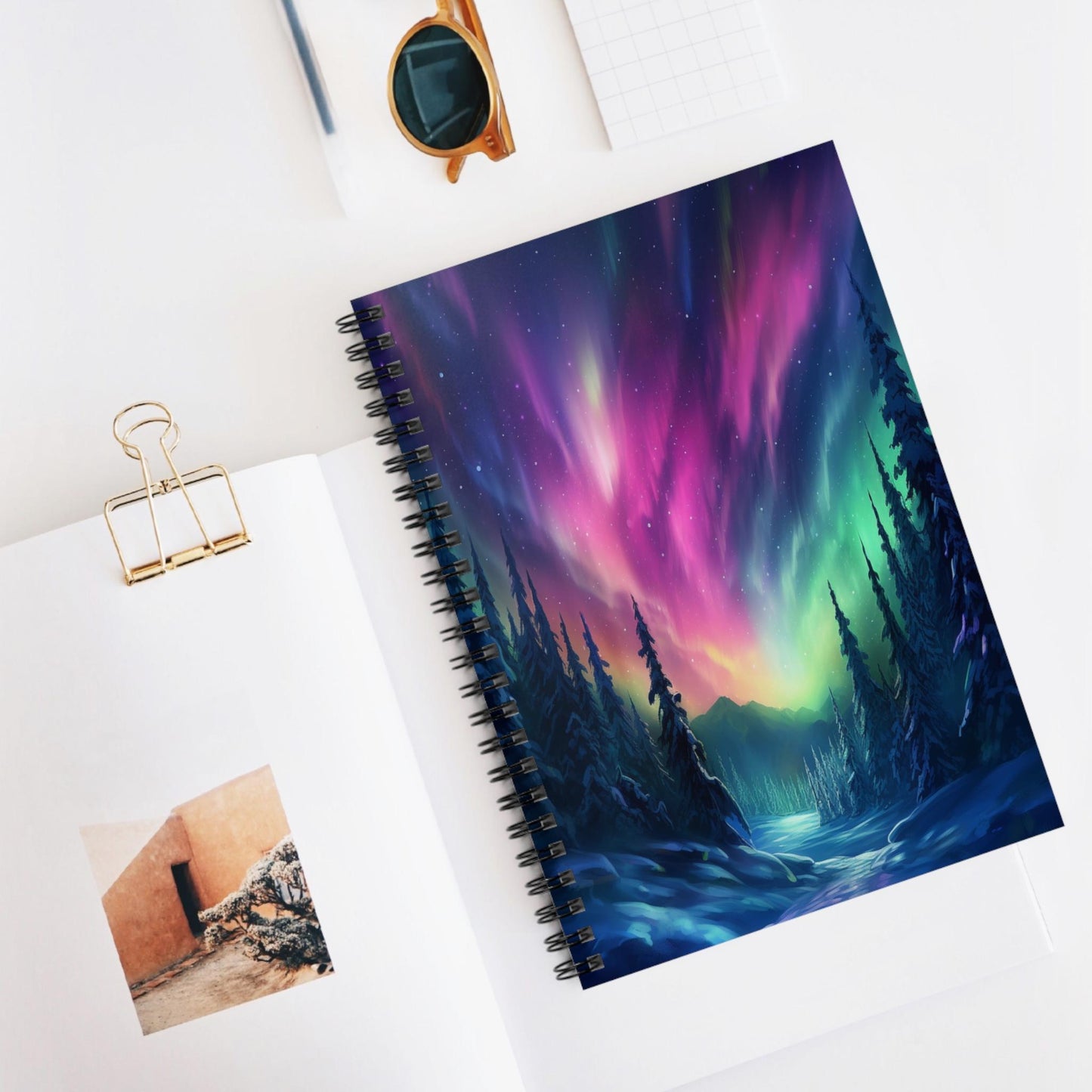 Unique Aurora Borealis Spiral Notebook Ruled Line - Personalized Northern Light View - Stationary Accessories - Perfect Aurora Lovers Gift 35