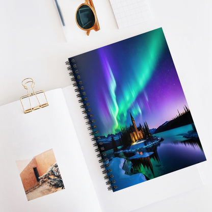 Unique Aurora Borealis Spiral Notebook Ruled Line - Personalized Northern Light View - Stationary Accessories - Perfect Aurora Lovers Gift 31