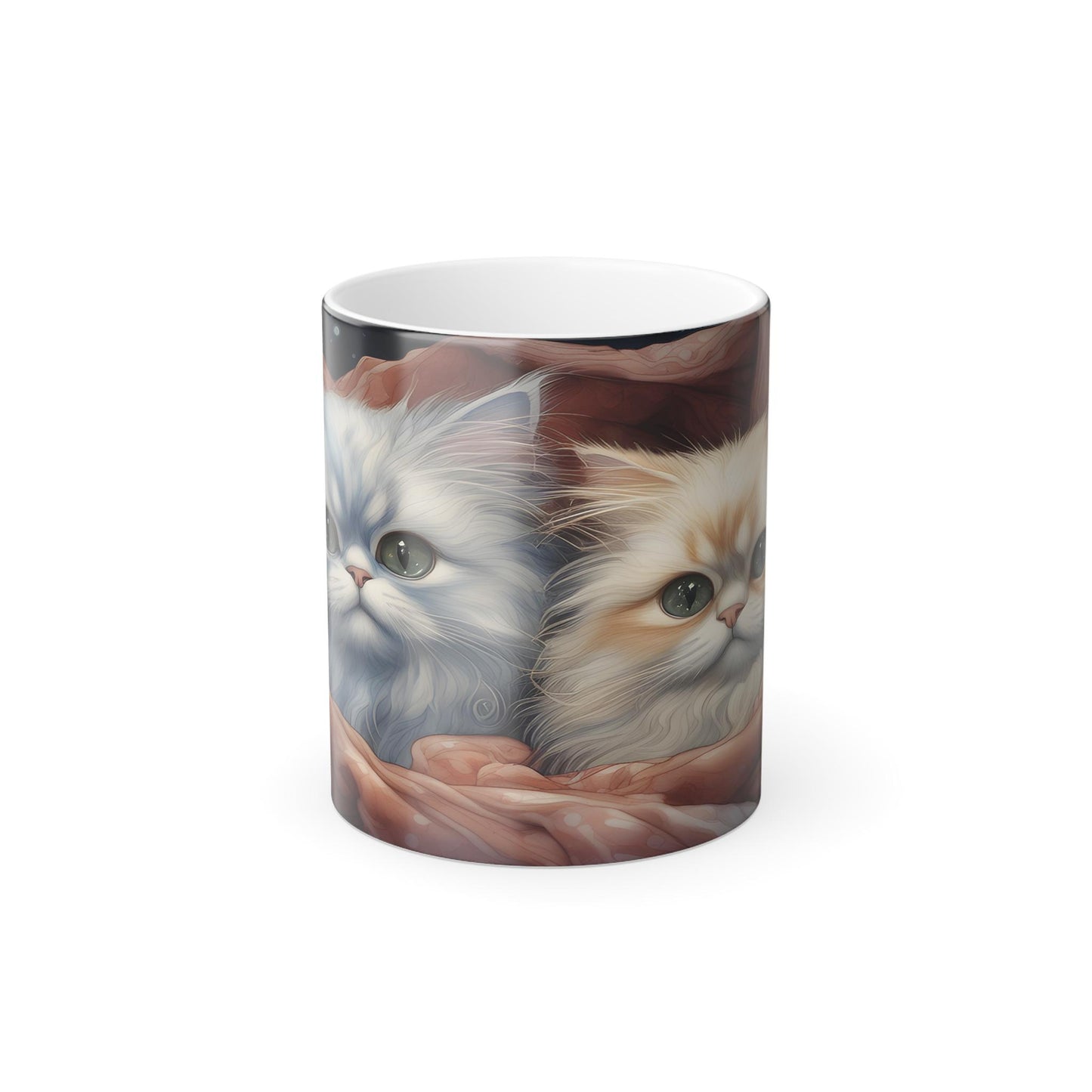 Enchanting Cat Kitten Heat Sensitive Mug - Lovely Pet Magic Morphing Mug 11oz - Coffee Tea Cup - Perfect Gift for Pet Lovers 12