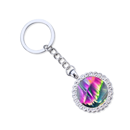 Aurora Borealis Silver Keyring - Northern Light Jewelry - Rhinestones Glass Key Chain - Perfect Aurora Lovers Gift 7