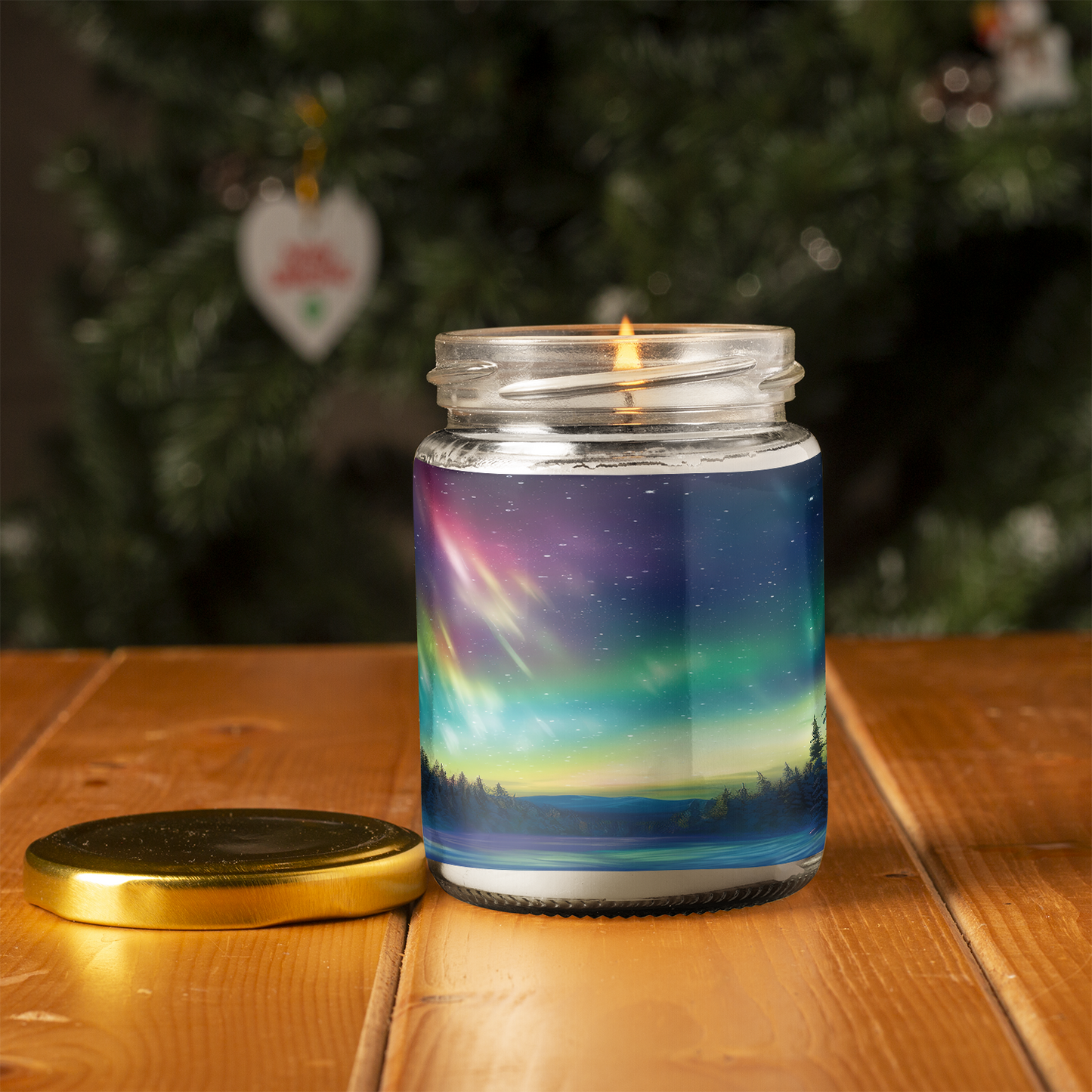 Aurora Borealis Scented Candle | 8oz Candle Jar | Lotus & Green Tea & Lavender Scents | Northern Light Souvenir | Night Sky Charm | Amazing Soft Scents | Perfect Aurora Lovers Gift