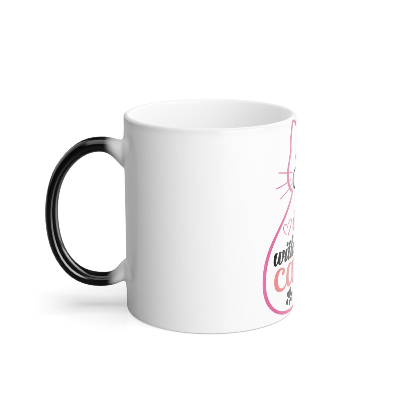 Tasse sensible à la chaleur pour chaton enchanteur - Belle tasse de morphing magique pour animaux de compagnie 11 oz - Tasse à café et à thé - Cadeau parfait pour les amoureux des animaux de compagnie 2 