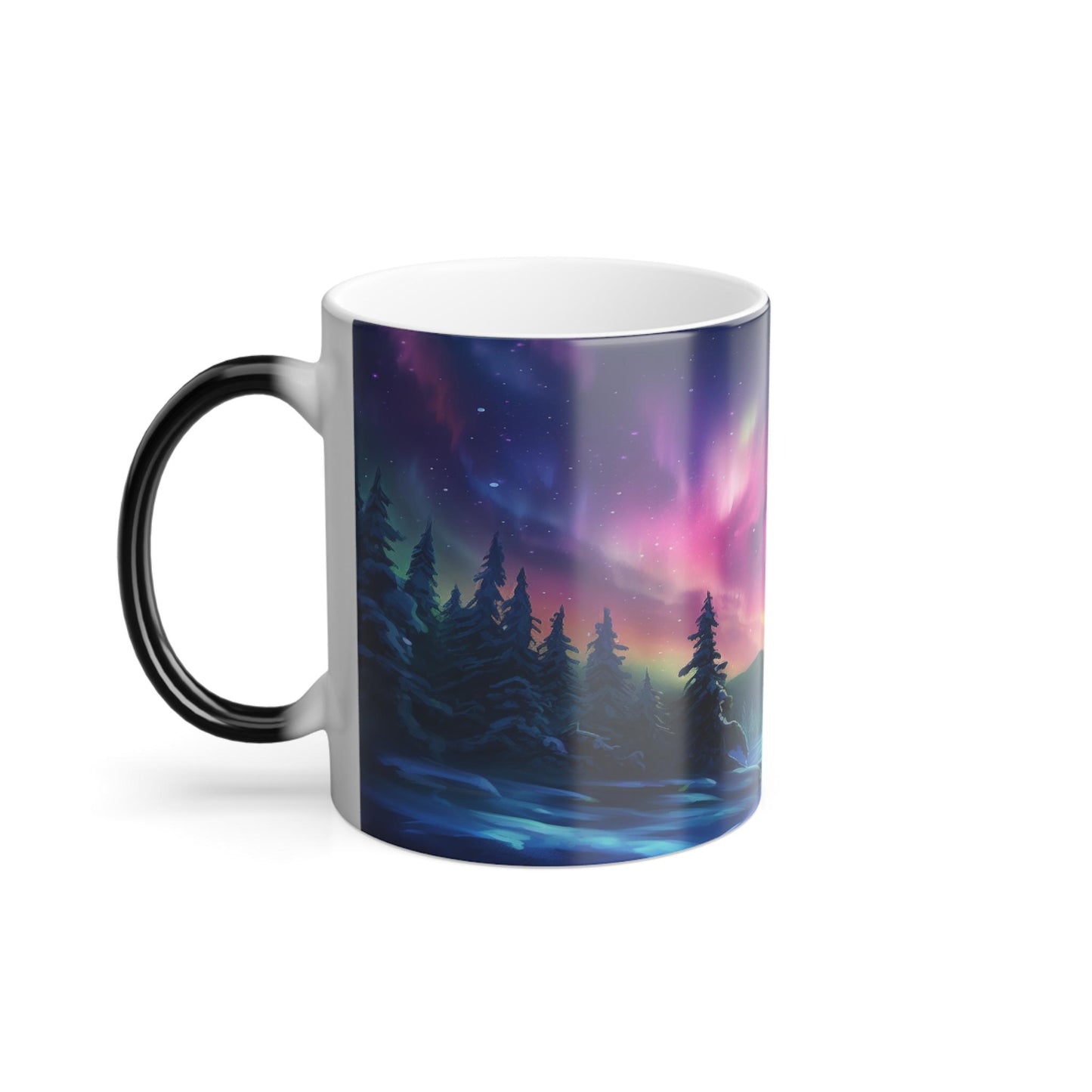 Enchanting Aurora Borealis Heat Sensitive Mug - Northern Lights Magic Color Morphing Mug 11oz - Heat Reactive Night Sky Coffee Cup - Perfect Gift for Nature Lovers 14