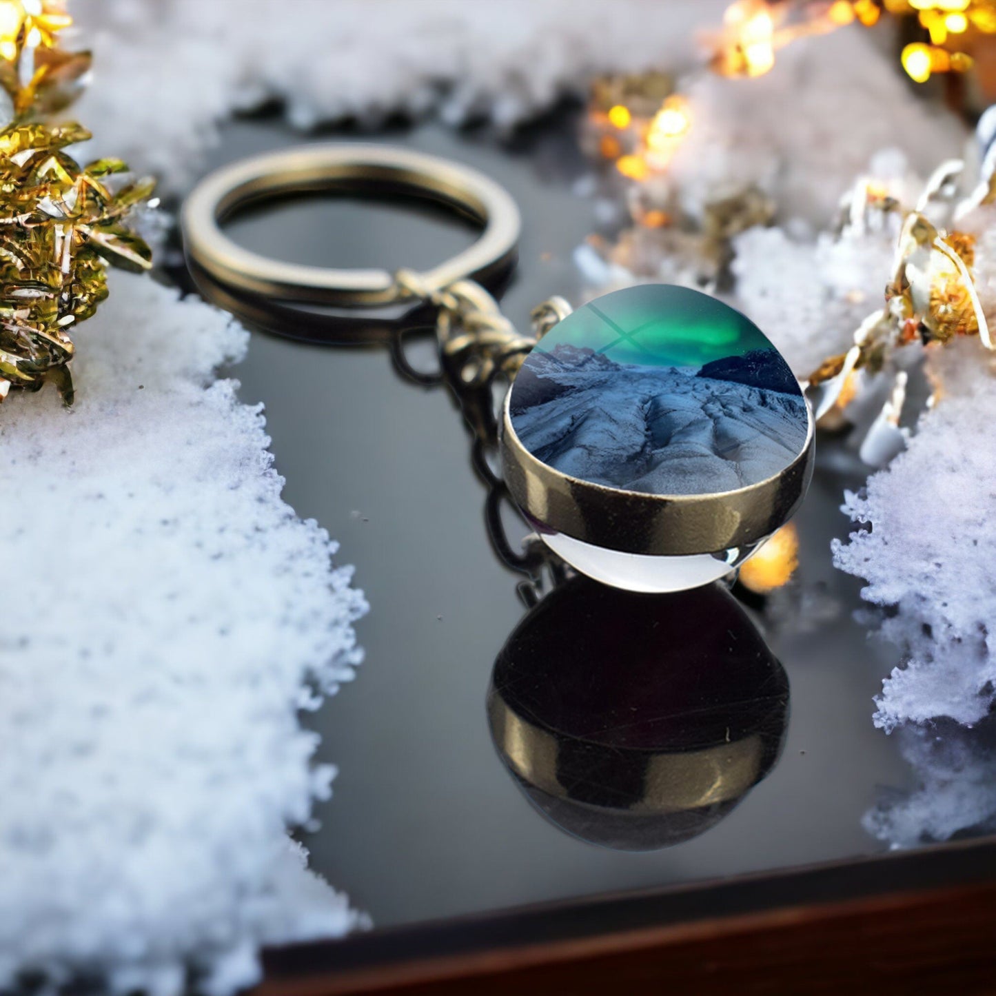 Unique Aurora Borealis Keyring - Northern Light Jewelry - Double Side Glass Ball Key Chain - Perfect Aurora Lovers Gift 21
