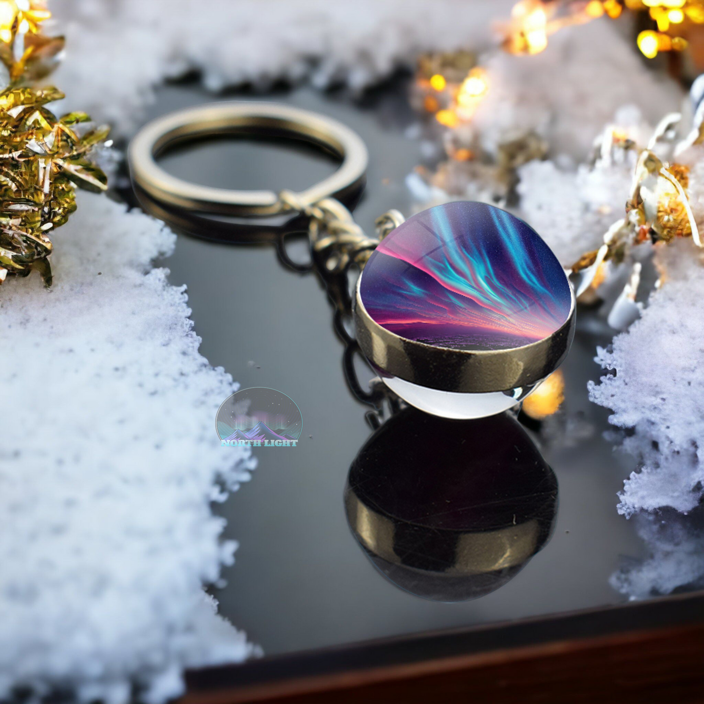 Aurora Borealis Keyring - Northern Light Jewelry - Double Side Glass Ball Key Chain - Perfect Aurora Lovers Gift 4