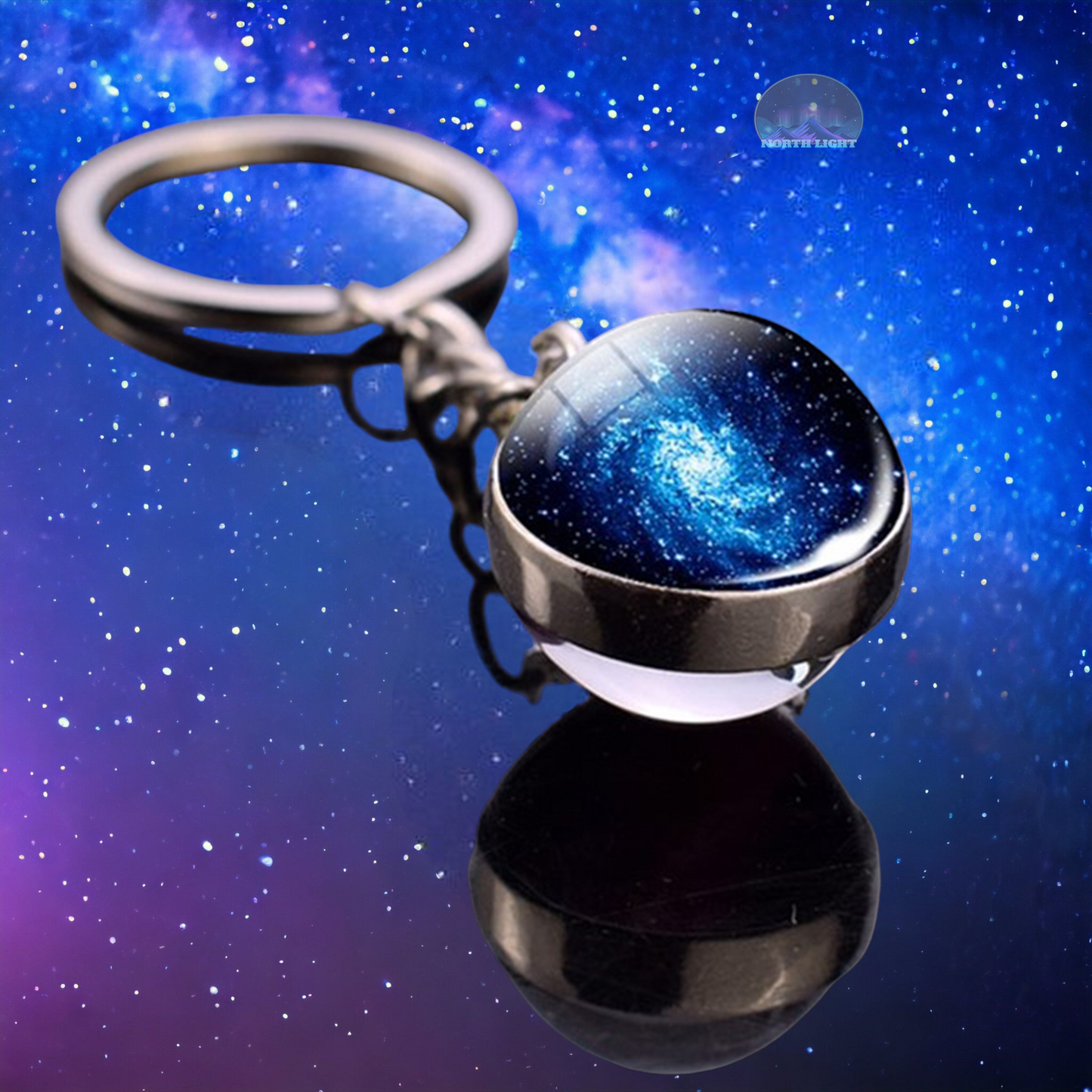 Solar System Galaxy Nebula Star Keyring - Universe Cosmos Jewelry - Double Side Glass Ball Key Chain - Perfect Astronomy Lovers Gift 1