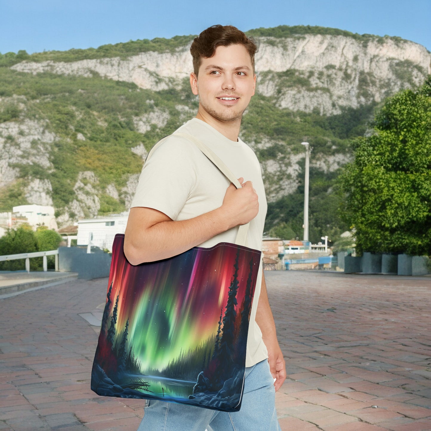 Aurora Borealis Tote Bag (AOP) - Northern Lights Bag