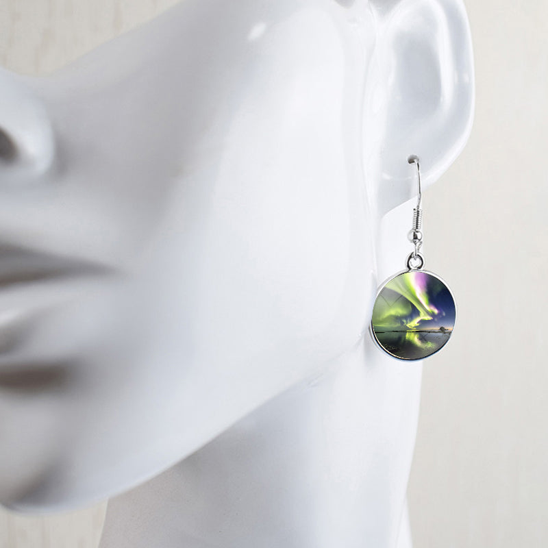 Boucles d’oreilles uniques Aurora Borealis Drop - Bijoux Northern Lights - Boucles d’oreilles Dangle Cabochon en verre - Perfect Aurora Lovers Gift 32 