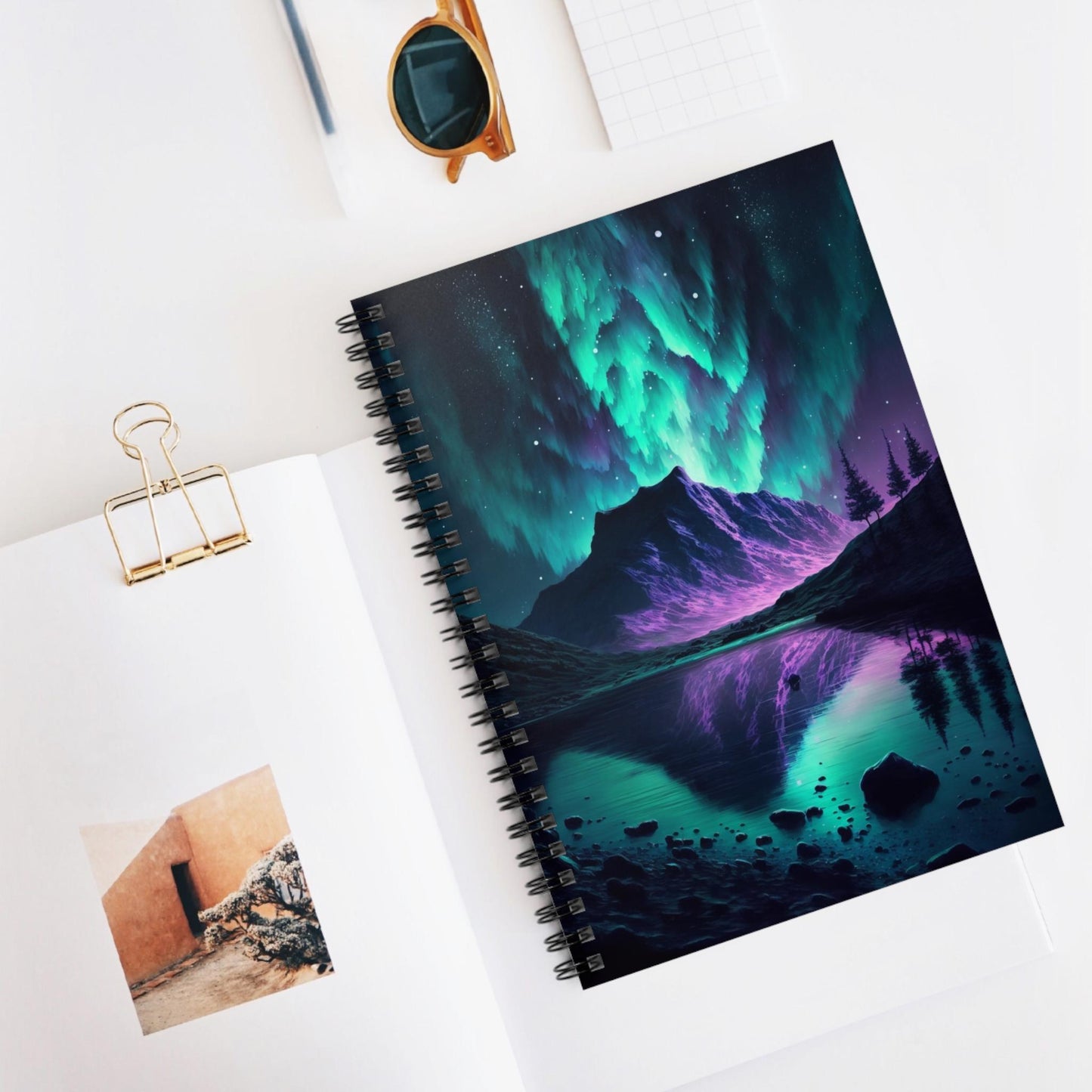 Unique Aurora Borealis Spiral Notebook Ruled Line - Personalized Northern Light View - Stationary Accessories - Perfect Aurora Lovers Gift 41