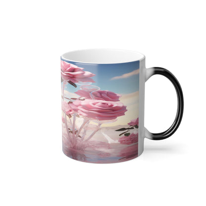 Enchanting Flower Magic Morphing Mug 11oz - Lovely Heat Sensitive Coffee Tea Cup with Flower, Rose, Tree, Heart Designs - Special Gifts for Flower Lovers 15
