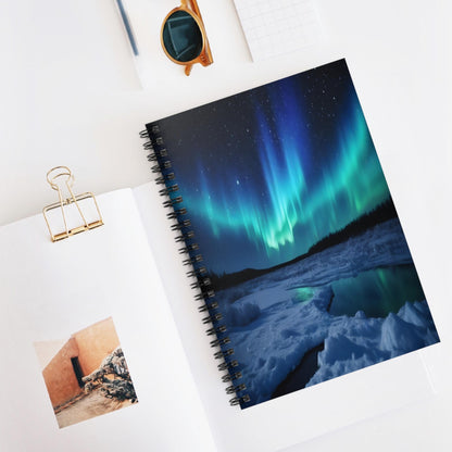 Unique Aurora Borealis Spiral Notebook Ruled Line - Personalized Northern Light View - Stationary Accessories - Perfect Aurora Lovers Gift 33