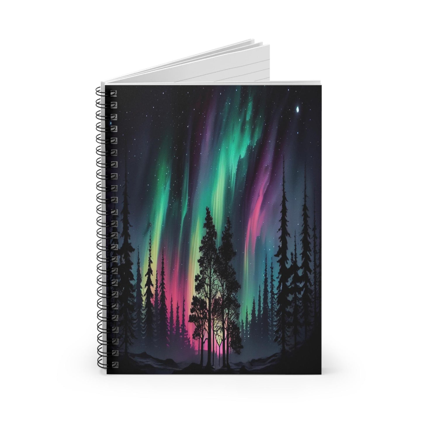 Unique Aurora Borealis Spiral Notebook Ruled Line - Personalized Northern Light View - Stationary Accessories - Perfect Aurora Lovers Gift 37