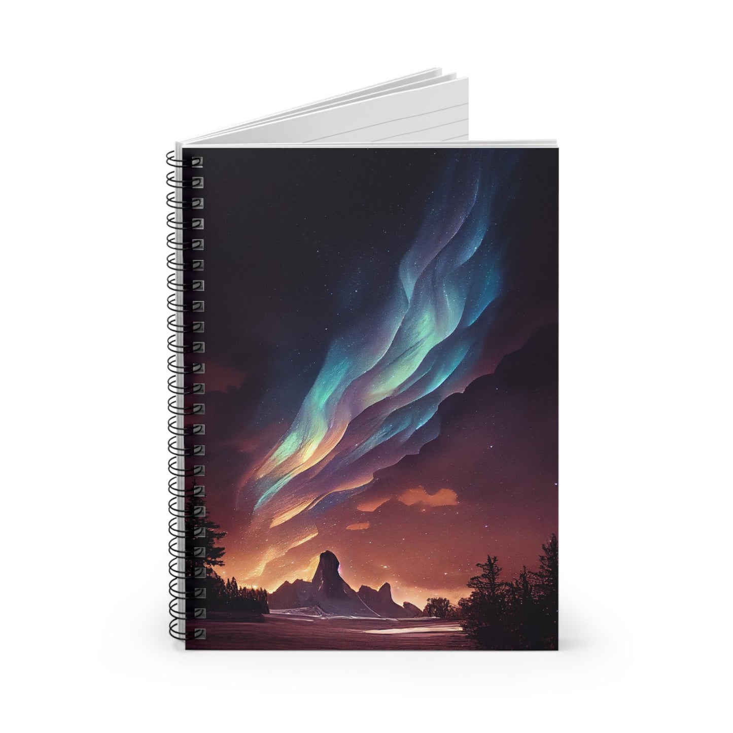 Unique Aurora Borealis Spiral Notebook Ruled Line - Personalized Northern Light View - Stationary Accessories - Perfect Aurora Lovers Gift 42