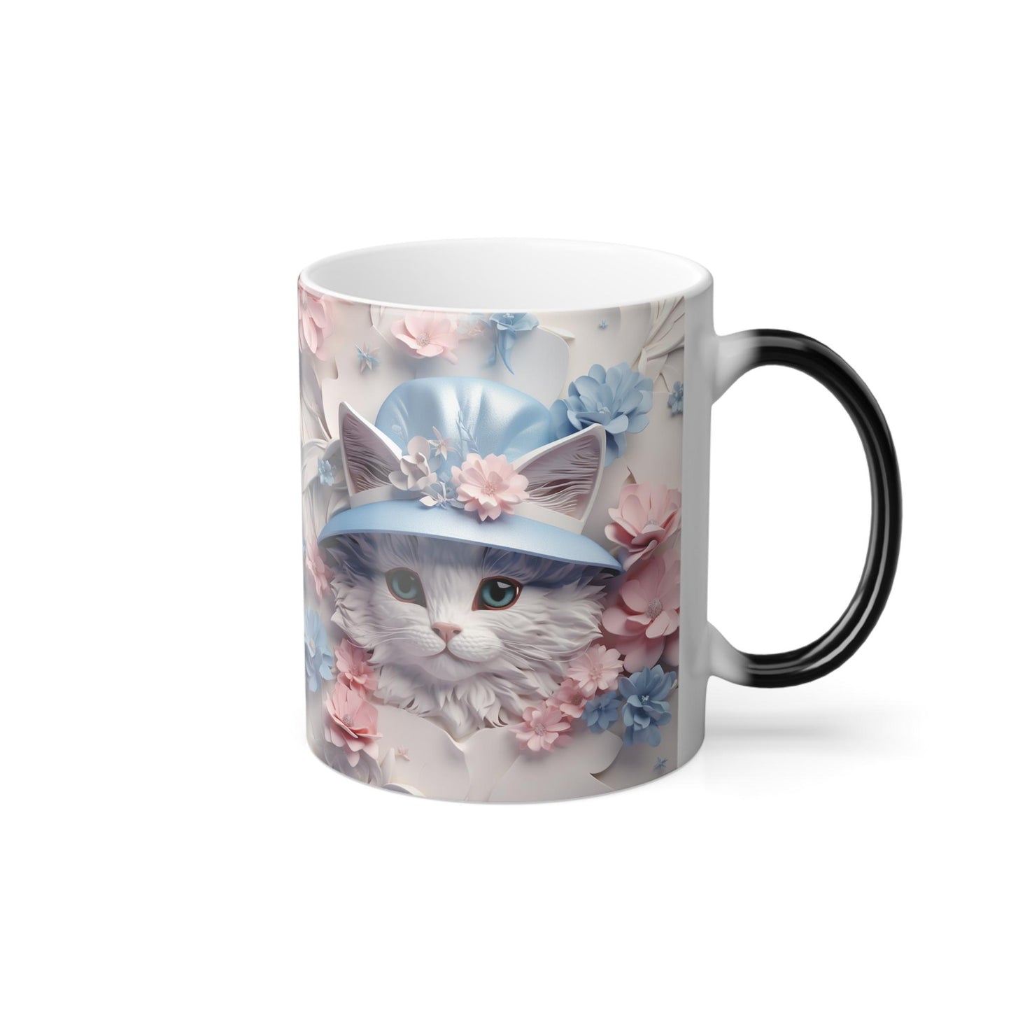 Tasse sensible à la chaleur pour chaton enchanteur - Belle tasse de morphing magique pour animaux de compagnie 11 oz - Tasse à thé au café - Cadeau parfait pour les amoureux des animaux de compagnie 10 