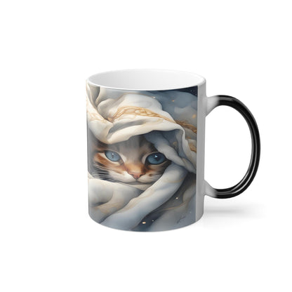 Enchanting Cat Kitten Heat Sensitive Mug - Lovely Pet Magic Morphing Mug 11oz - Coffee Tea Cup - Perfect Gift for Pet Lovers 12