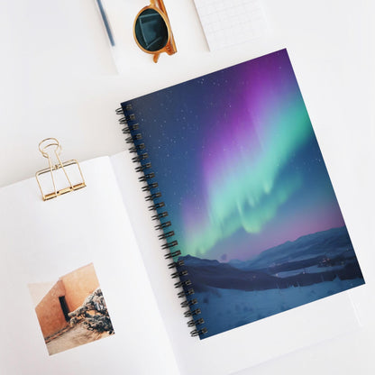 Unique Aurora Borealis Spiral Notebook Ruled Line - Personalized Northern Light View - Stationary Accessories - Perfect Aurora Lovers Gift 32