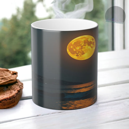 Color Morphing Moon Mug, Heat-Activated Drinkware for Nature Lovers, Cozy Moments, Gift for Her, Home Decor, Birthday, Relaxation, Beach Vibes