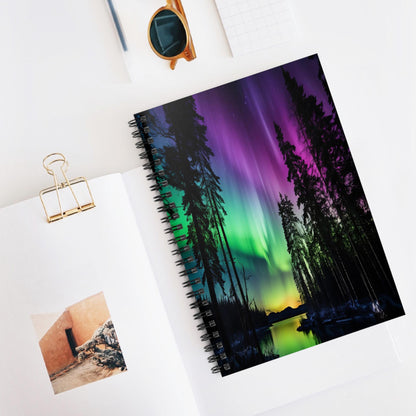 Unique Aurora Borealis Spiral Notebook Ruled Line - Personalized Northern Light View - Stationary Accessories - Perfect Aurora Lovers Gift 43