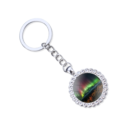 Aurora Borealis Silver Keyring - Northern Light Jewelry - Rhinestones Glass Key Chain - Perfect Aurora Lovers Gift 15