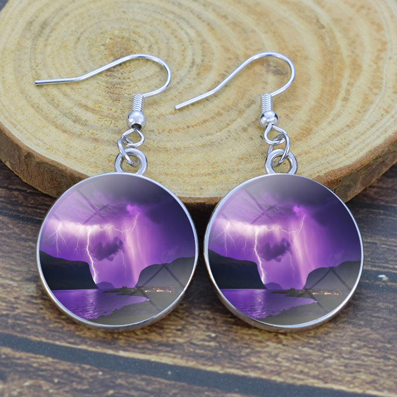 Boucles d’oreilles uniques Aurora Borealis Drop - Bijoux Northern Lights - Boucles d’oreilles Dangle Cabochon en verre - Perfect Aurora Lovers Gift 26 