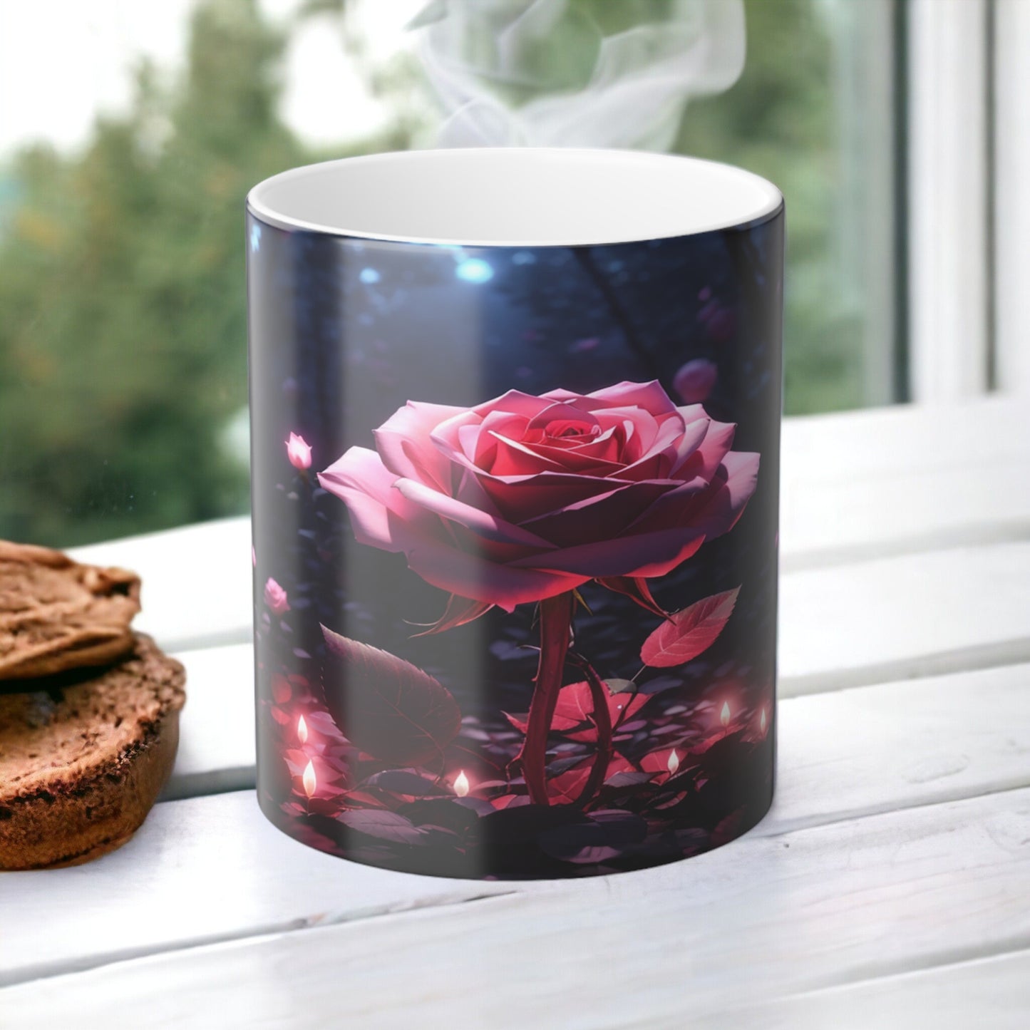 Enchanting Flower Magic Morphing Mug 11oz - Lovely Heat Sensitive Coffee Tea Cup with Flower, Rose, Tree, Heart Designs - Special Gifts for Flower Lovers 7